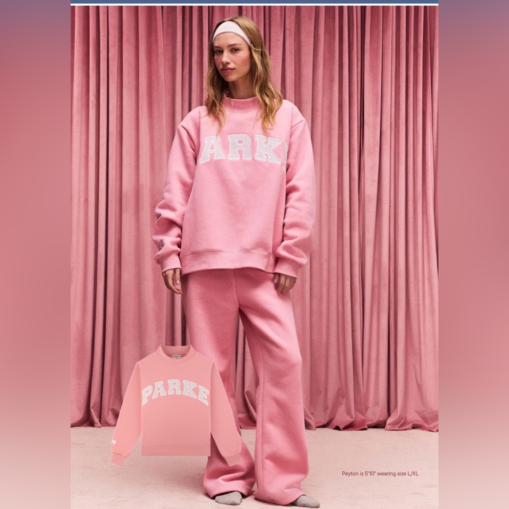 PARKE Valentine's Day Varsity Mockneck
Blush  / Lavender - NWT L/XL